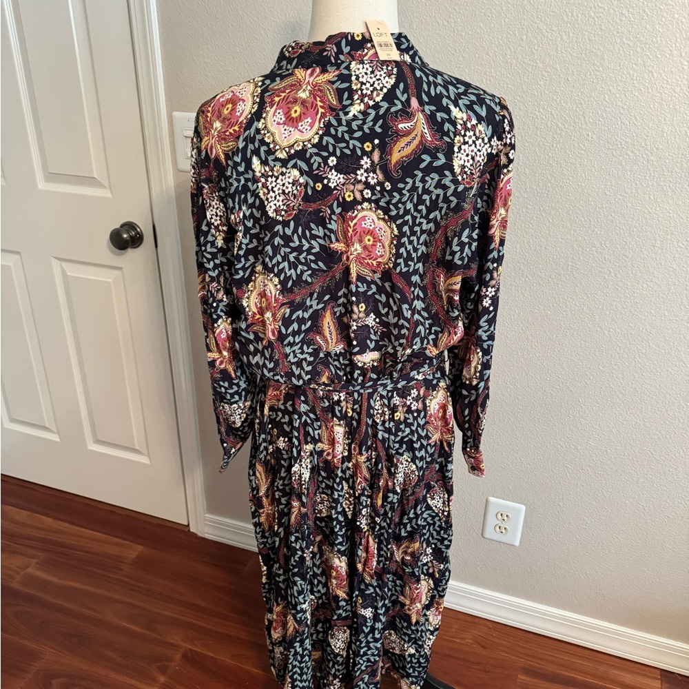 LOFT Floral Long Sleeve Dress - Picture 5 of 5